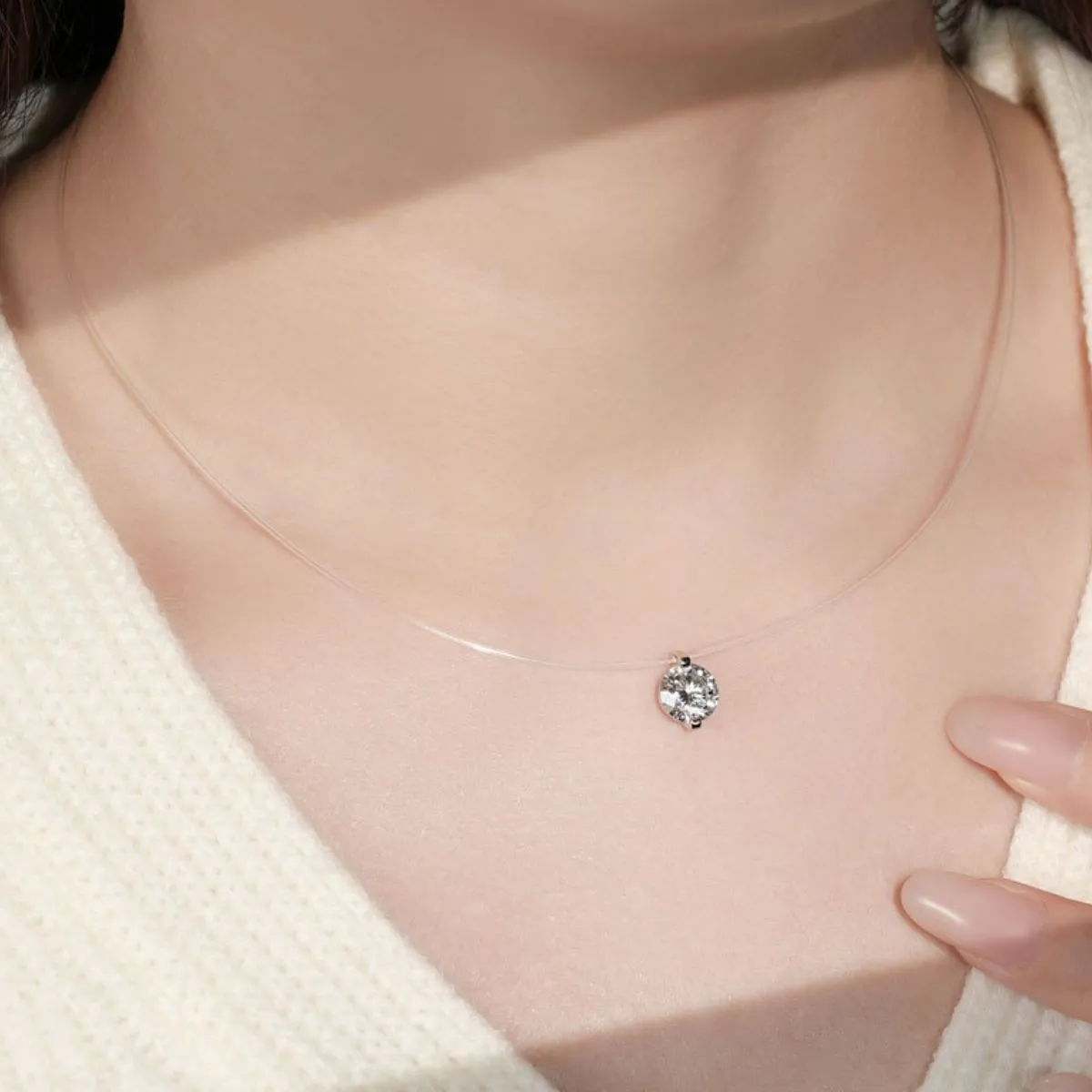 1 Carat Moissanite 925 Sterling Silver Necklace