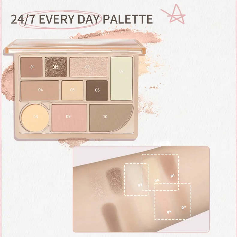 10 Shades Multi-Functional Eyeshadow Palette