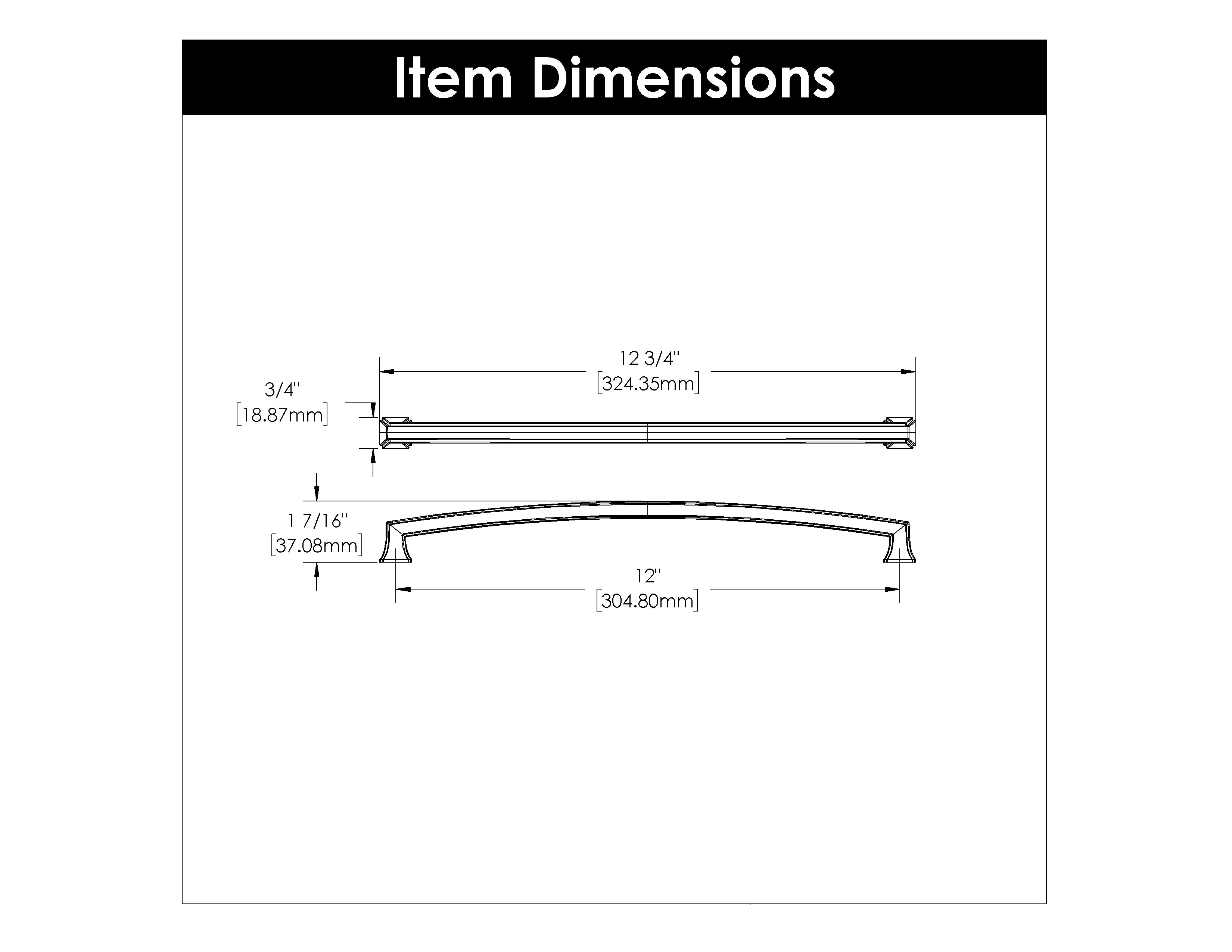 12 inch (305mm) Bridges Cabinet Pull
