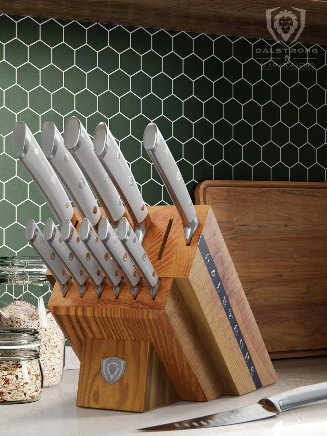 12-Piece Block Set | White Handles | Gladiator Series | NSF Certified | Dalstrong ©