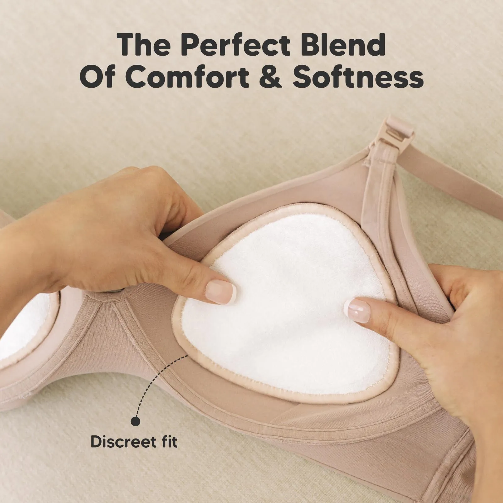 14-Pack Organic Nursing Pads - Washable Breast Pads for Breastfeeding, Nursing Bra Nipple Pads for Breastfeeding, Pumping Bra Reusable Breast Pads, Maternity Breastfeeding Bra Pads (Neutrals, L 4.8") Neutrals Large 4.8"
