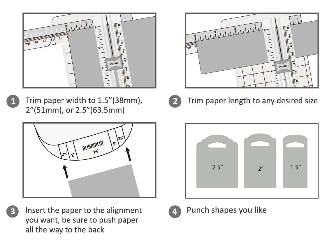 1.5",2", 2.5" Tag Shape Lever Action Craft Punch for Paper Crafting Scrapbooking
