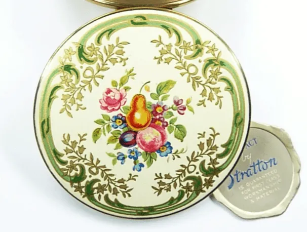 1950s Unused Stratton Powder Compact Enamel Lid For Loose Powder