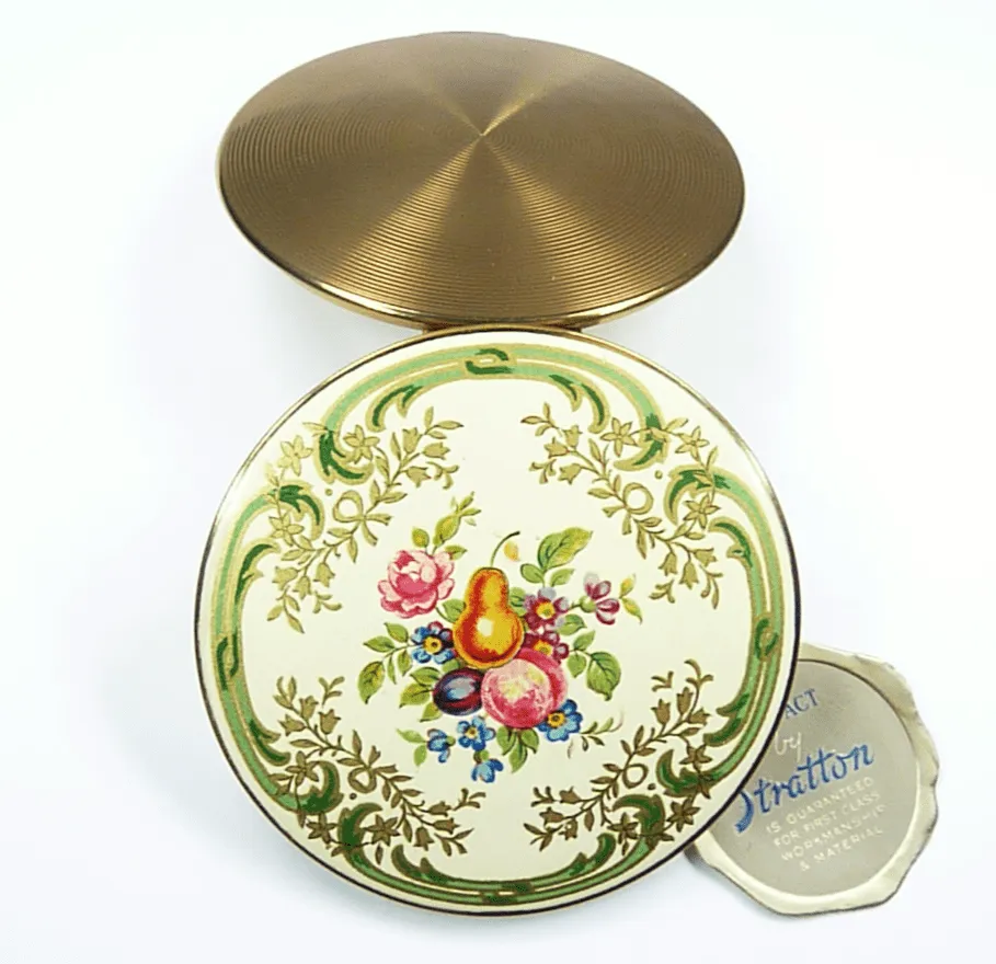 1950s Unused Stratton Powder Compact Enamel Lid For Loose Powder
