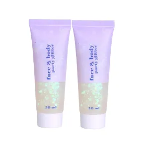 2 Pcs Body Glitter Gel, Neon Outfit Glow Party for Face and Body Hair Face Nail Glitter Stick Makeup.(06-White Moonbeam)