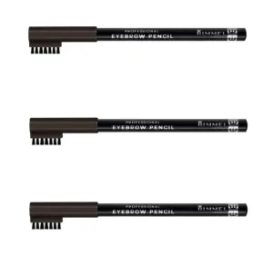 (3 Pack) RIMMEL LONDON Professional Eyebrow Pencil - Black Brown by Rimmel