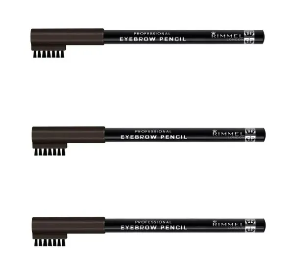 (3 Pack) RIMMEL LONDON Professional Eyebrow Pencil - Black Brown by Rimmel