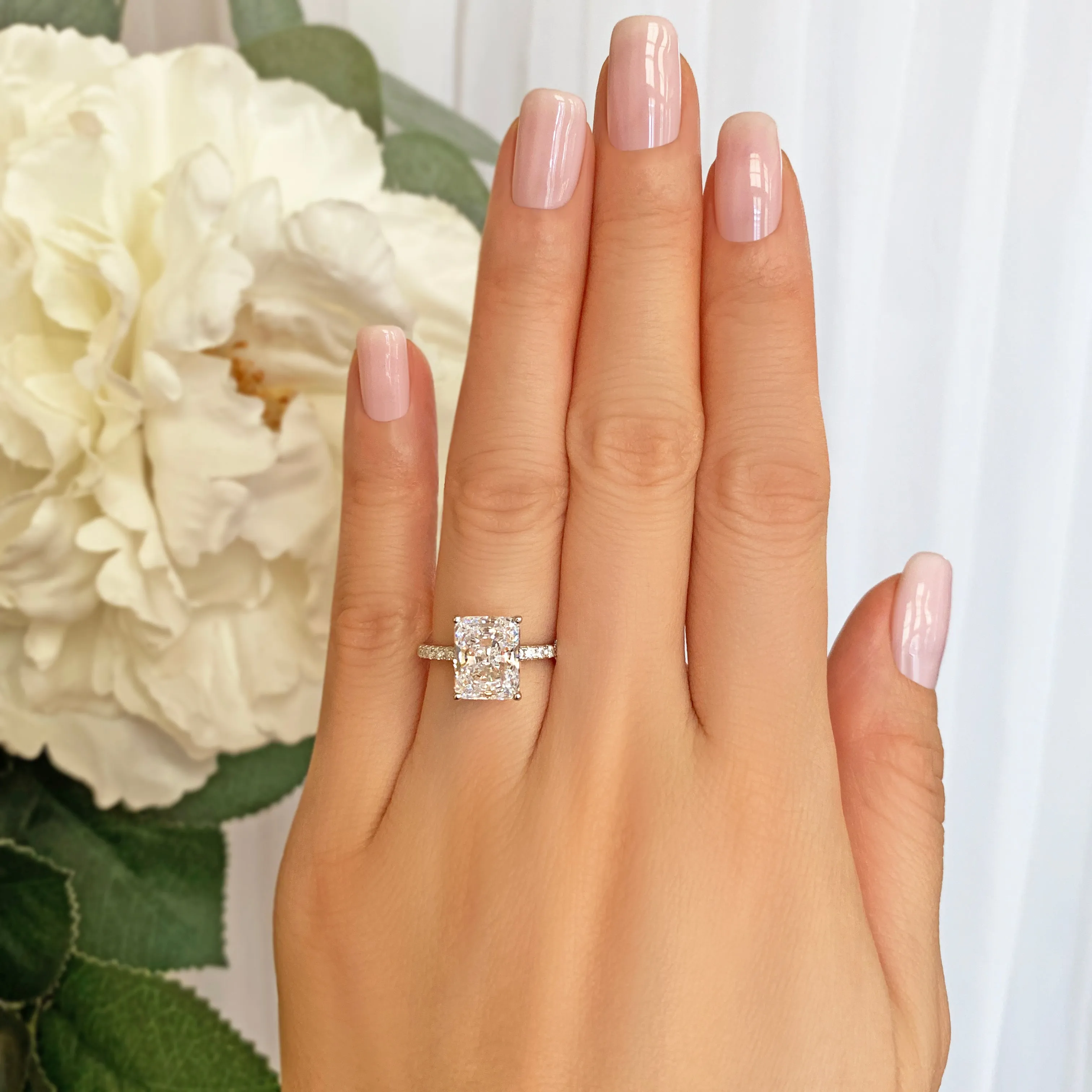 3.75 ctw Radiant Accented Solitaire Ring