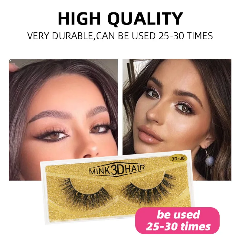 3D Enlarge Cruelty Free Mink Hair False Eyelash 3D33