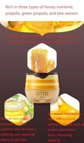 4 Pcs Lip Balm, Honey & Strawberry Hydrating Lip Mask, Reduces Lip Lines Prevention Dry and Cracked Lip Exfoliator Lip Balm. (2 Pcs Honey &2 Pcs Strawberry)