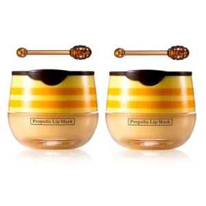 4 Pcs Lip Balm, Honey & Strawberry Hydrating Lip Mask, Reduces Lip Lines Prevention Dry and Cracked Lip Exfoliator Lip Balm. (2 Pcs Honey &2 Pcs Strawberry)