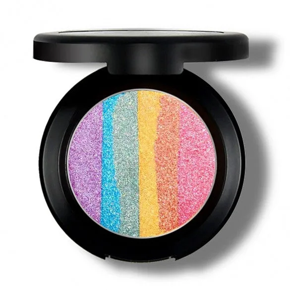 6 Colors Rainbow Eyeshadow Highlighter Powder Makeup Cosmetic Shimmer Eye Shadow Palette Blusher