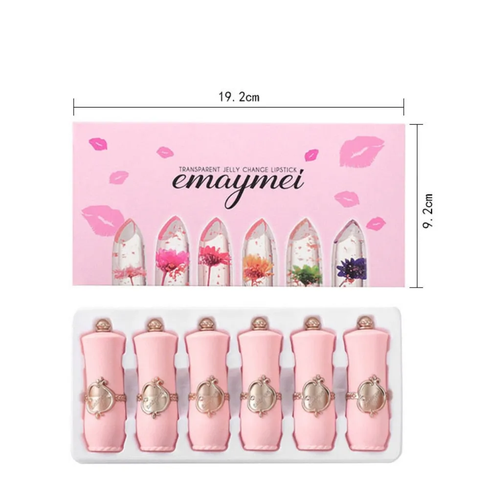 6-pack Transparent Moisturizing Jelly Lipstick Moisturizing Color Changing Lipstick Set Wholesale Make Up  Matte Lipstick