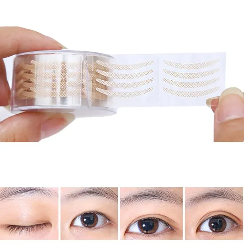 600pcs Eye Lift Strips Double Eyelid Tape Clear Gray Eyelid Stripe Big Eyes Invisible Double Fold Eyelid Sticker Makeup Tool