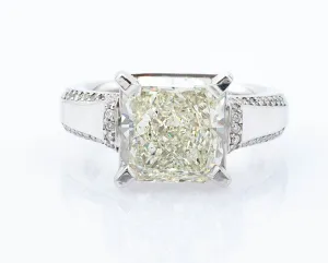 6.41 carat Radiant Diamond Ring.