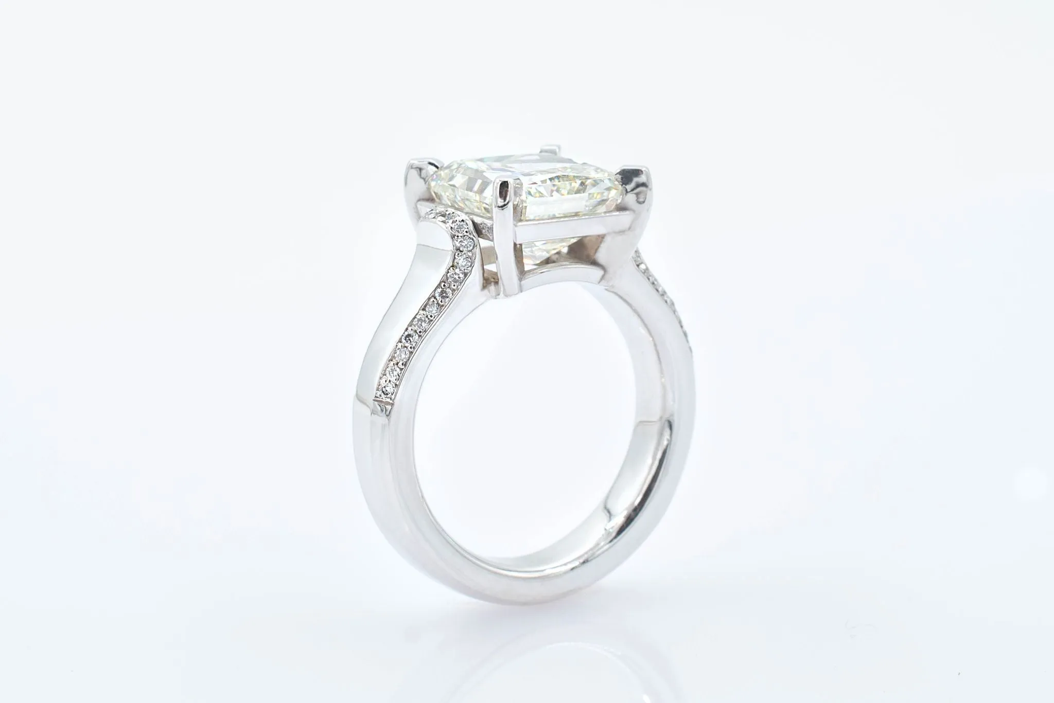 6.41 carat Radiant Diamond Ring.