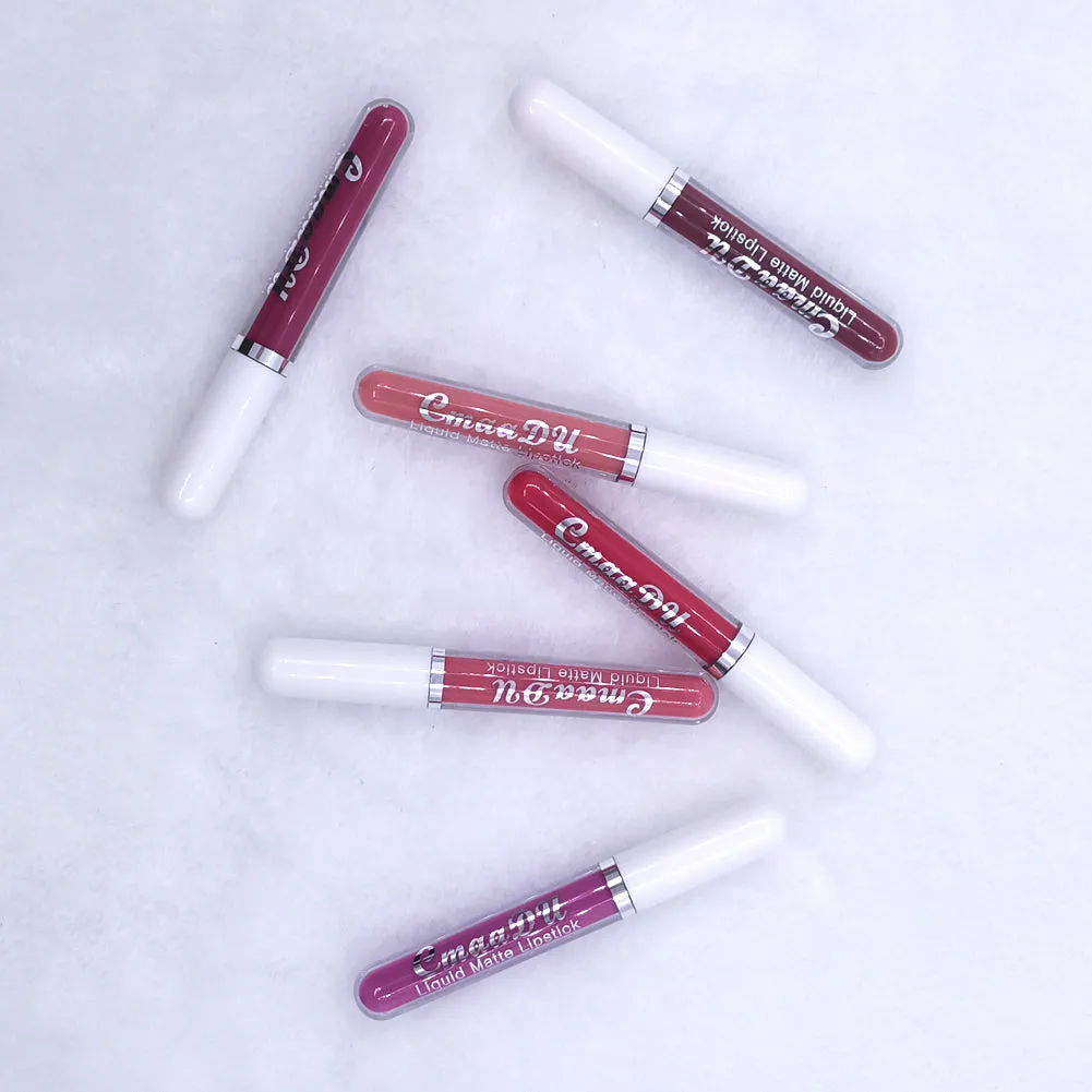 6Pcs Matte Liquid Lipstick Set Lip Stain Makeup,CmaaDu 24 Hour Long Lasting Waterproof Dark Red Matte Matt Lipsticks Lip Gloss Sets for Women Matt Liquid Lippies labiales matte larga duracion 24 Set03