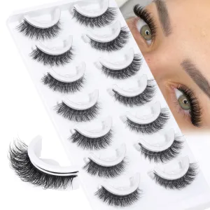 7 Pairs Self Adhesive Eyelashes Reusable Self Adhesive Lashes Natural Look Cat Eye Lashes For Beginners Wispy No Glue Eye Lashes Pack by Mavphnee