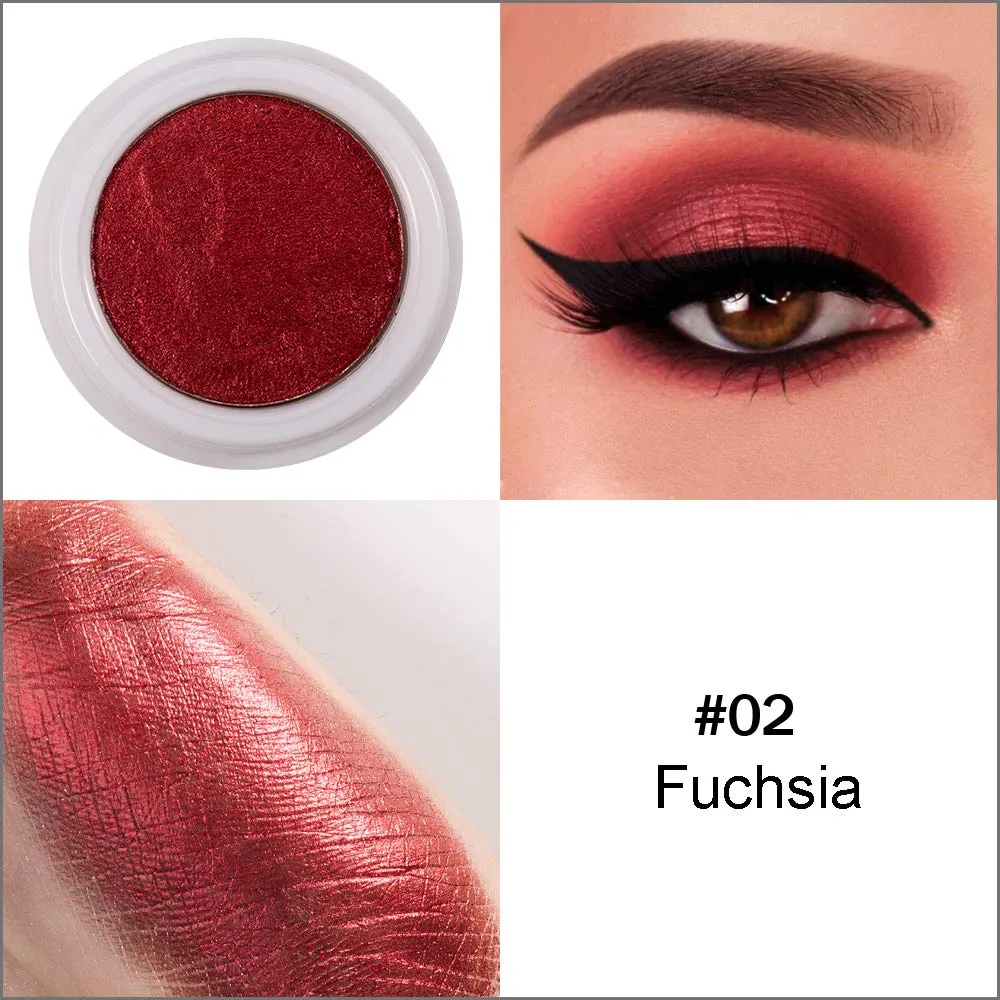 AKARY 12 Colors Glitter Eyeshadow, Mashed Potato Pearlescent Monochrome Eyeshadow, Highly Pigmented Eye Makeup Cosmetics Gift for Women And Girls Eye Brightening Flash Powder (#02 Fuchsia)