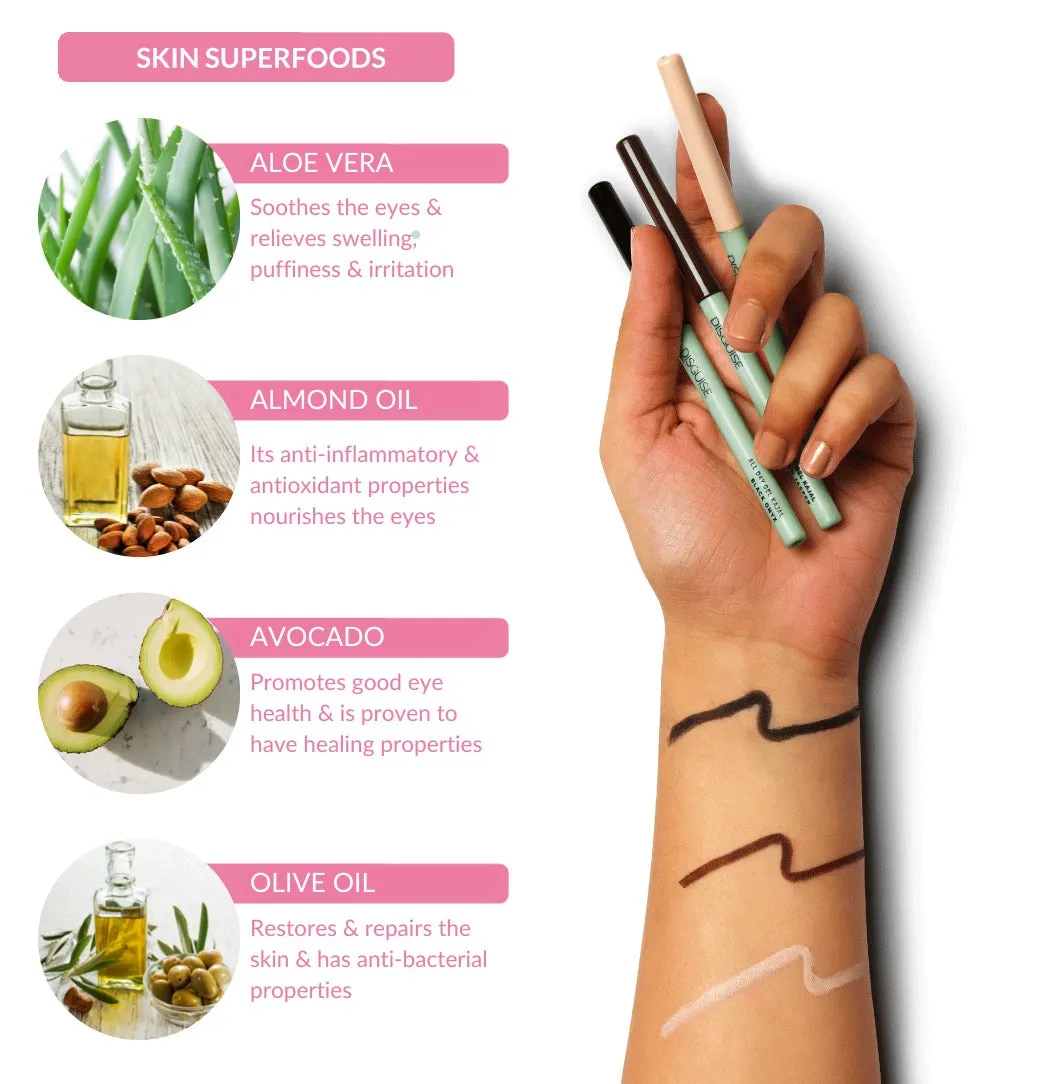 All Day Gel Kajal Black Onyx   Deep Black Eyeliner Combo