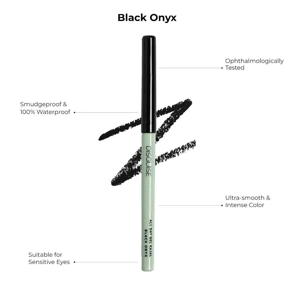 All Day Gel Kajal Black Onyx   Deep Black Eyeliner Combo