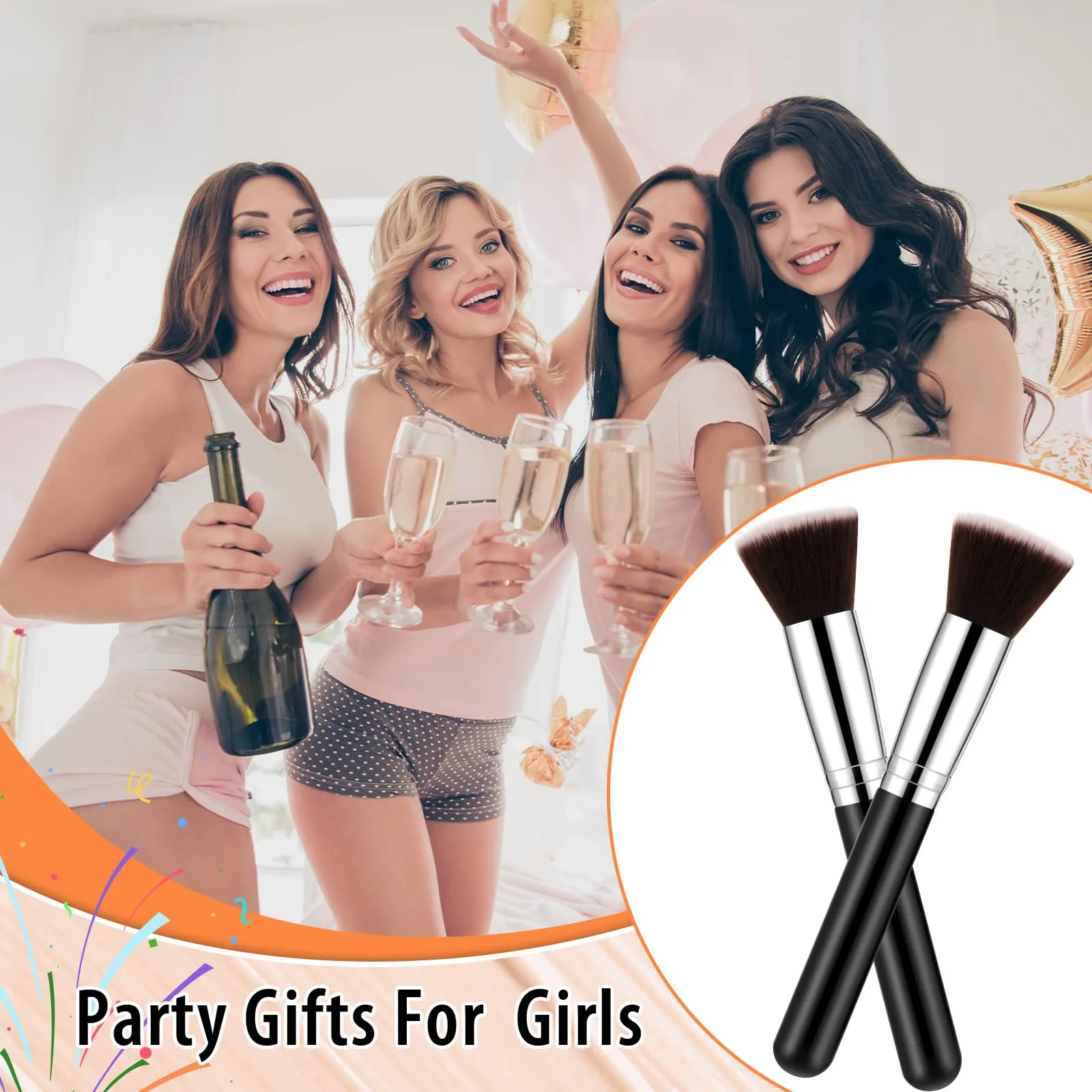 Baderke 20 Pcs Flat Top Foundation Brush Kabuki Cosmetics Synthetic Dense Makeup Brush for Liquid, Cream, Powder Flawless Face Blush Brush for Blending, Buffing, Stippling Face Makeup Tools