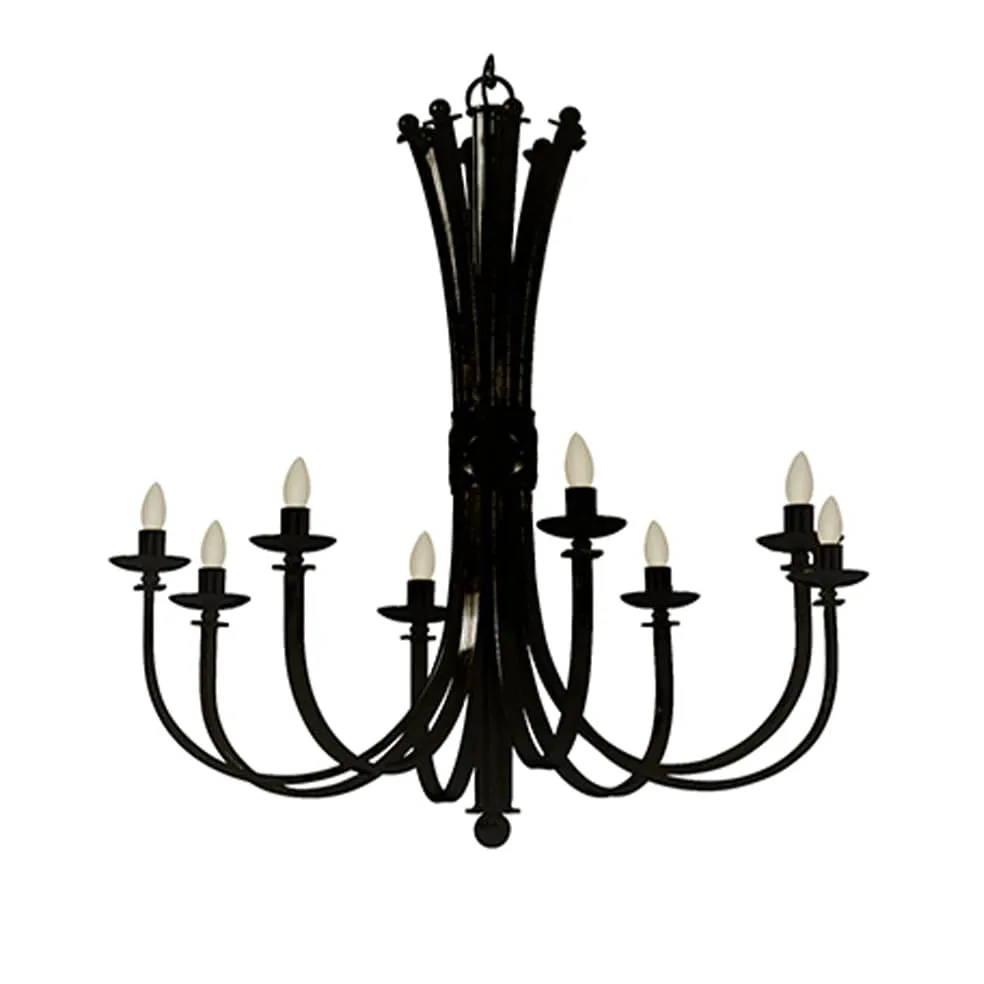 Bali Metal 8 Chandelier Light Black | Antique Bronze