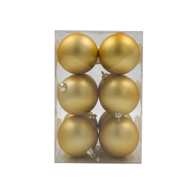 Bauble Matte Gold 70mm - 12Pack