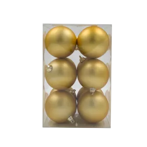 Bauble Matte Gold 70mm - 12Pack