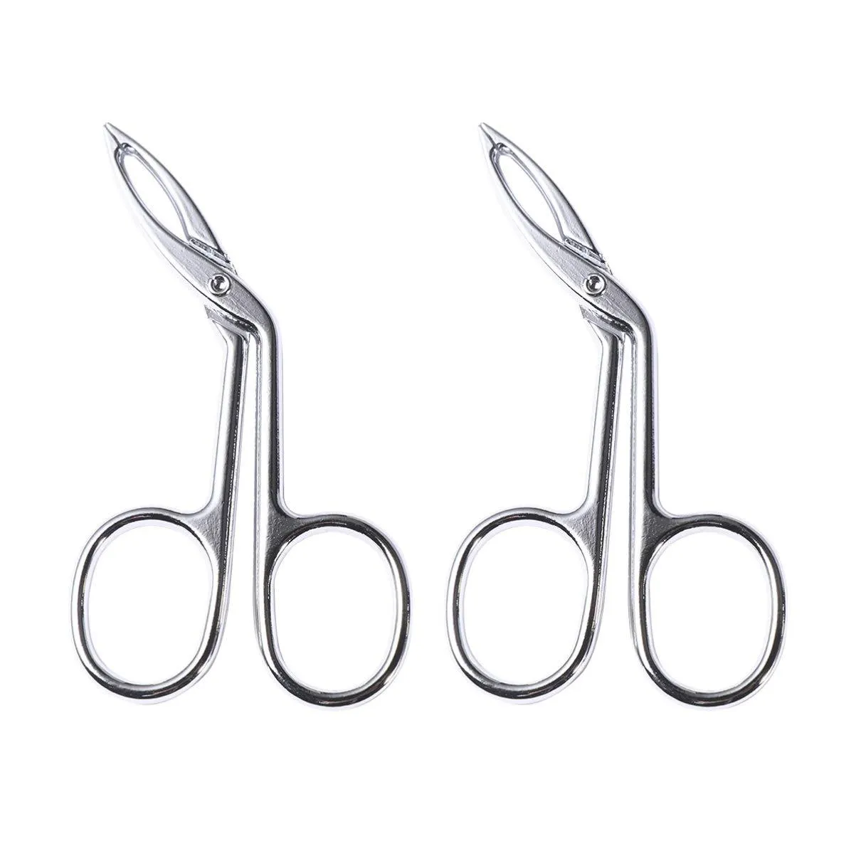 Beaupretty Eyebrow Tweezers, Scissors Shaped Eyebrow Slant Tip Tweezers Clip, Eyebrow Clip Tweezers for Lady Girls Women 2 pcs