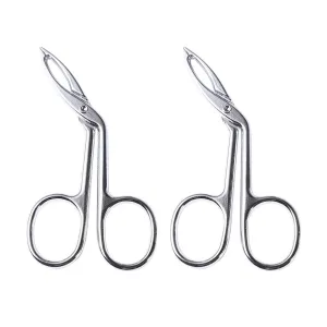 Beaupretty Eyebrow Tweezers, Scissors Shaped Eyebrow Slant Tip Tweezers Clip, Eyebrow Clip Tweezers for Lady Girls Women 2 pcs