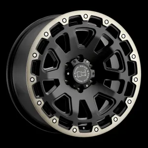 Black Rhino Razorback 20X12 8X165.1 -44 mm Matte Black W/ Machined Dark Tint Lip