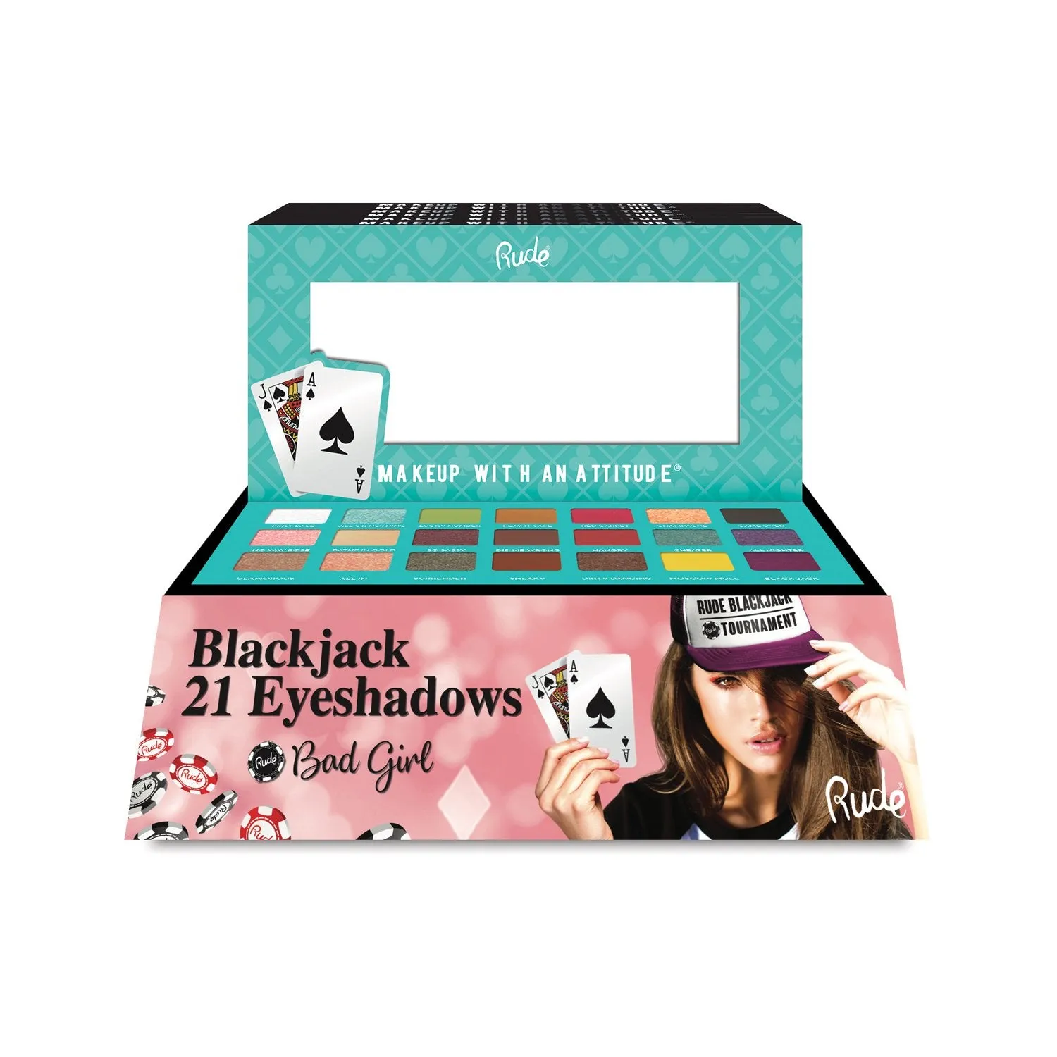 Blackjack 21 - Bad Girl Eyeshadow Palette Display Set, 24pcs