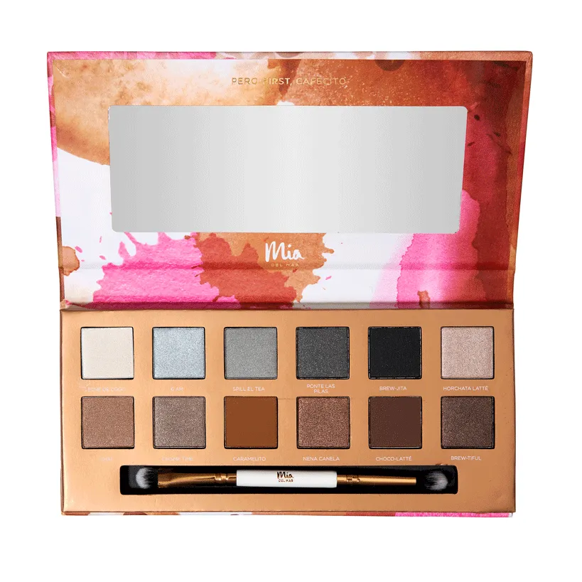 Cafecito Eyeshadow Palette   Dual Ended Brush
