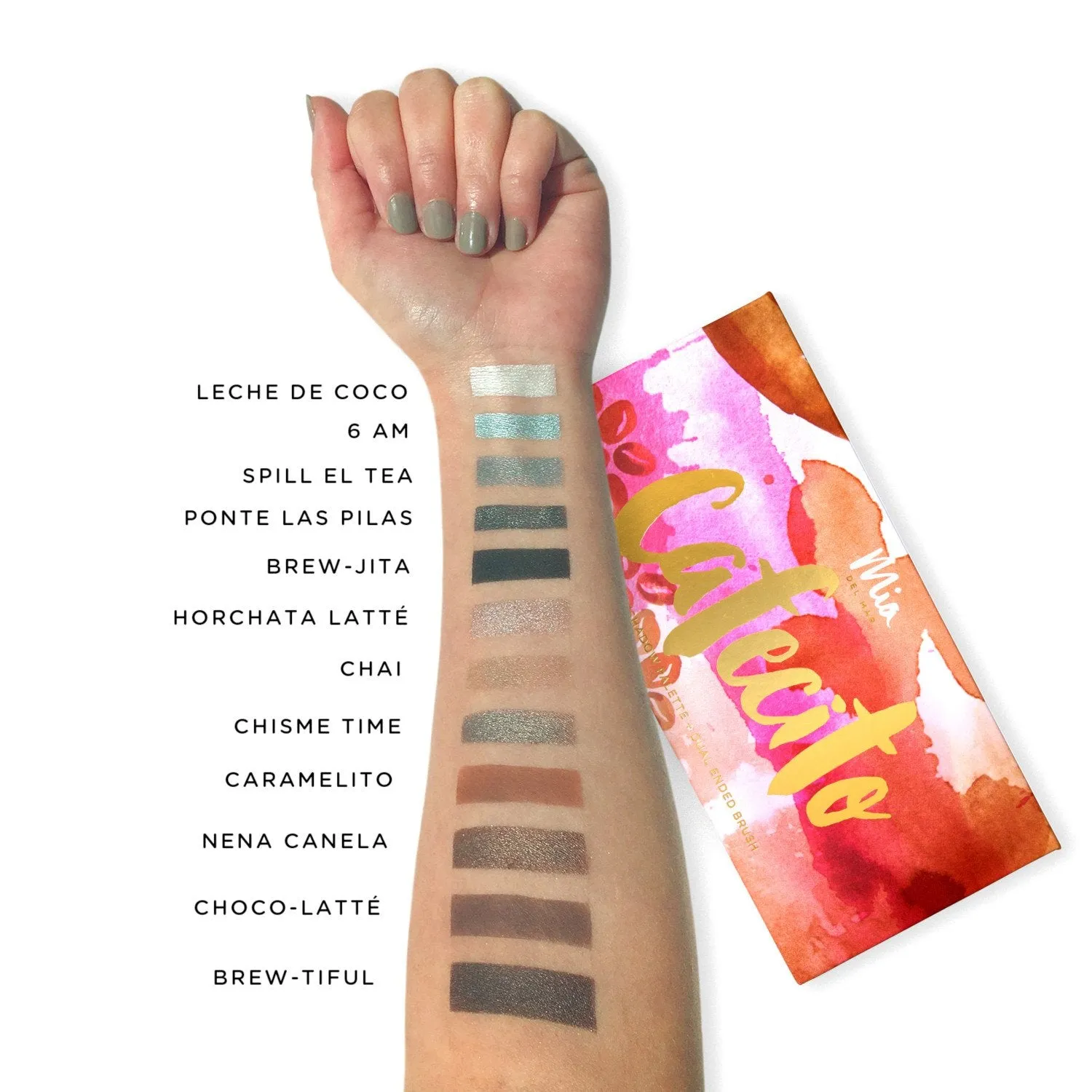 Cafecito Eyeshadow Palette   Dual Ended Brush
