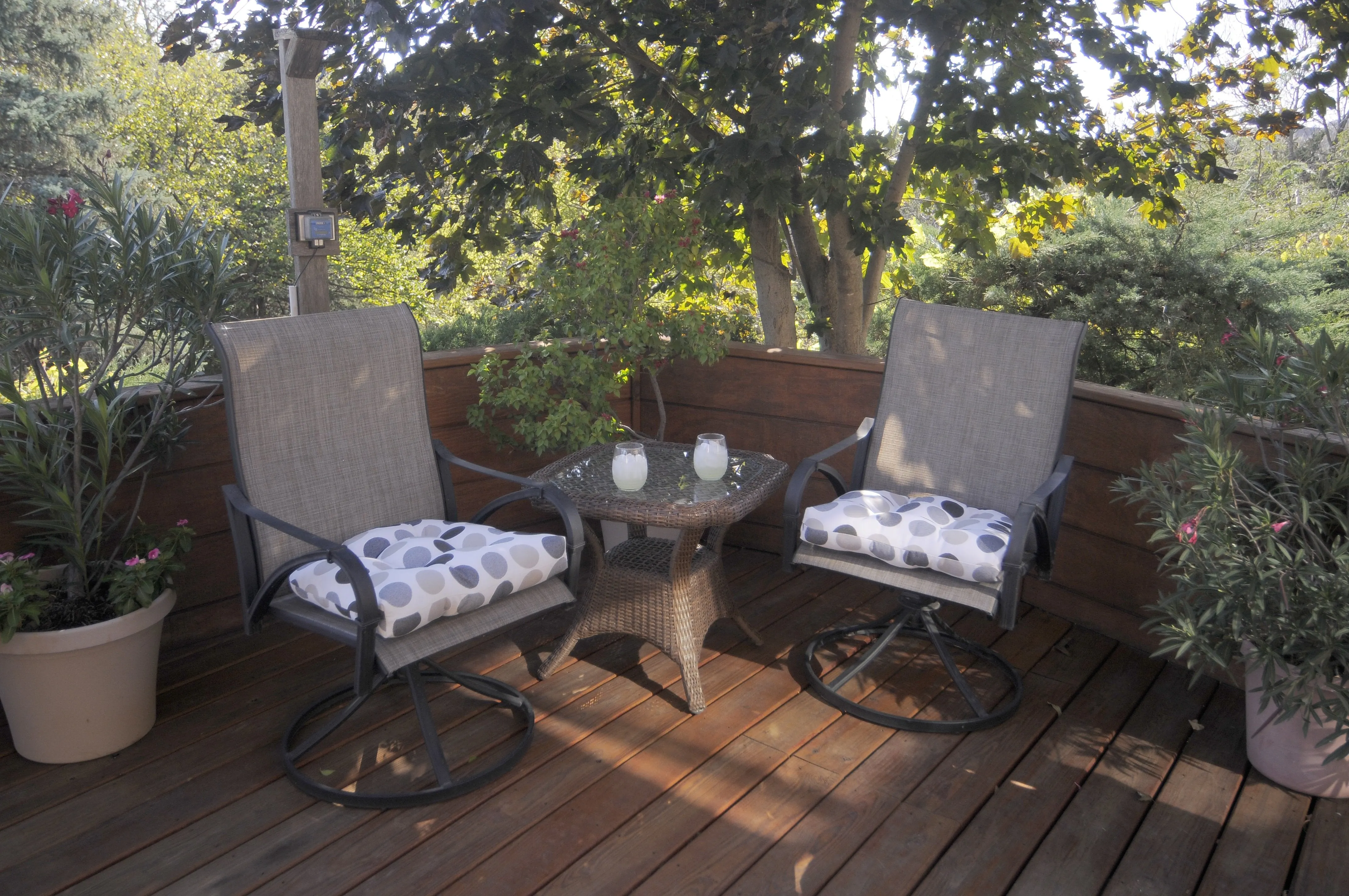 Charcoal and Gray Big Dots Indoor / Outdoor Seat Cushion Patio D Cushion