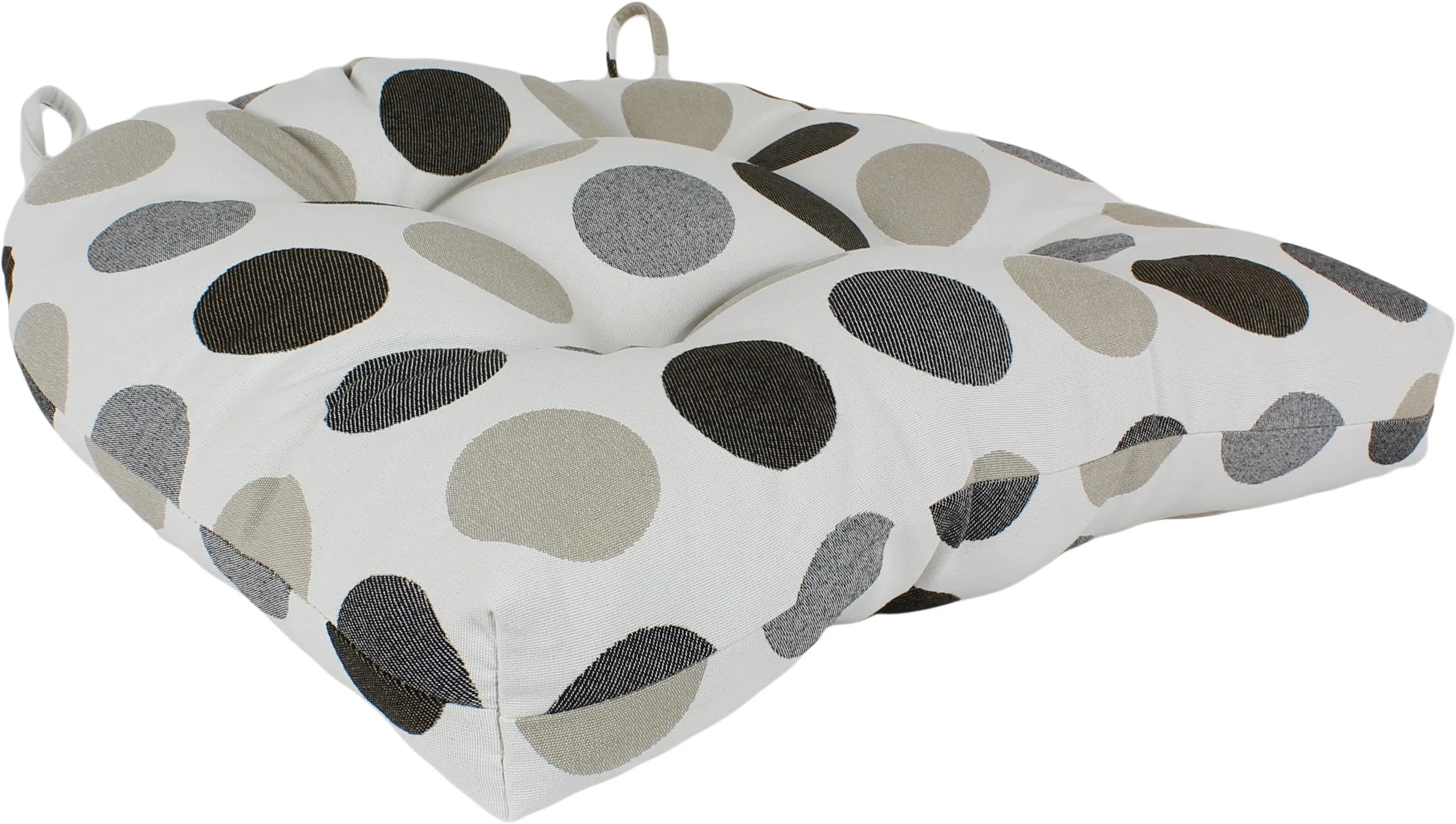 Charcoal and Gray Big Dots Indoor / Outdoor Seat Cushion Patio D Cushion