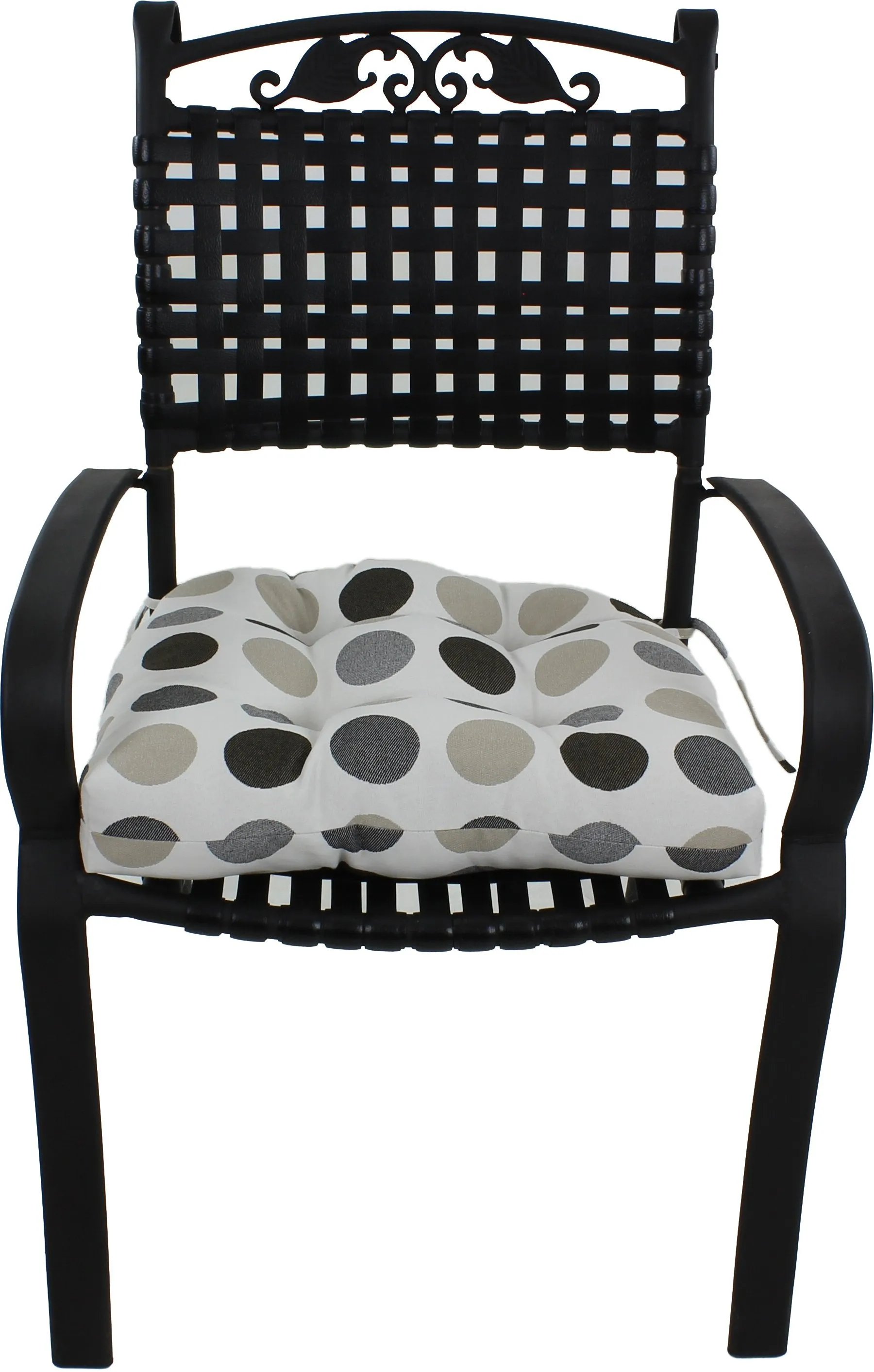 Charcoal and Gray Big Dots Indoor / Outdoor Seat Cushion Patio D Cushion