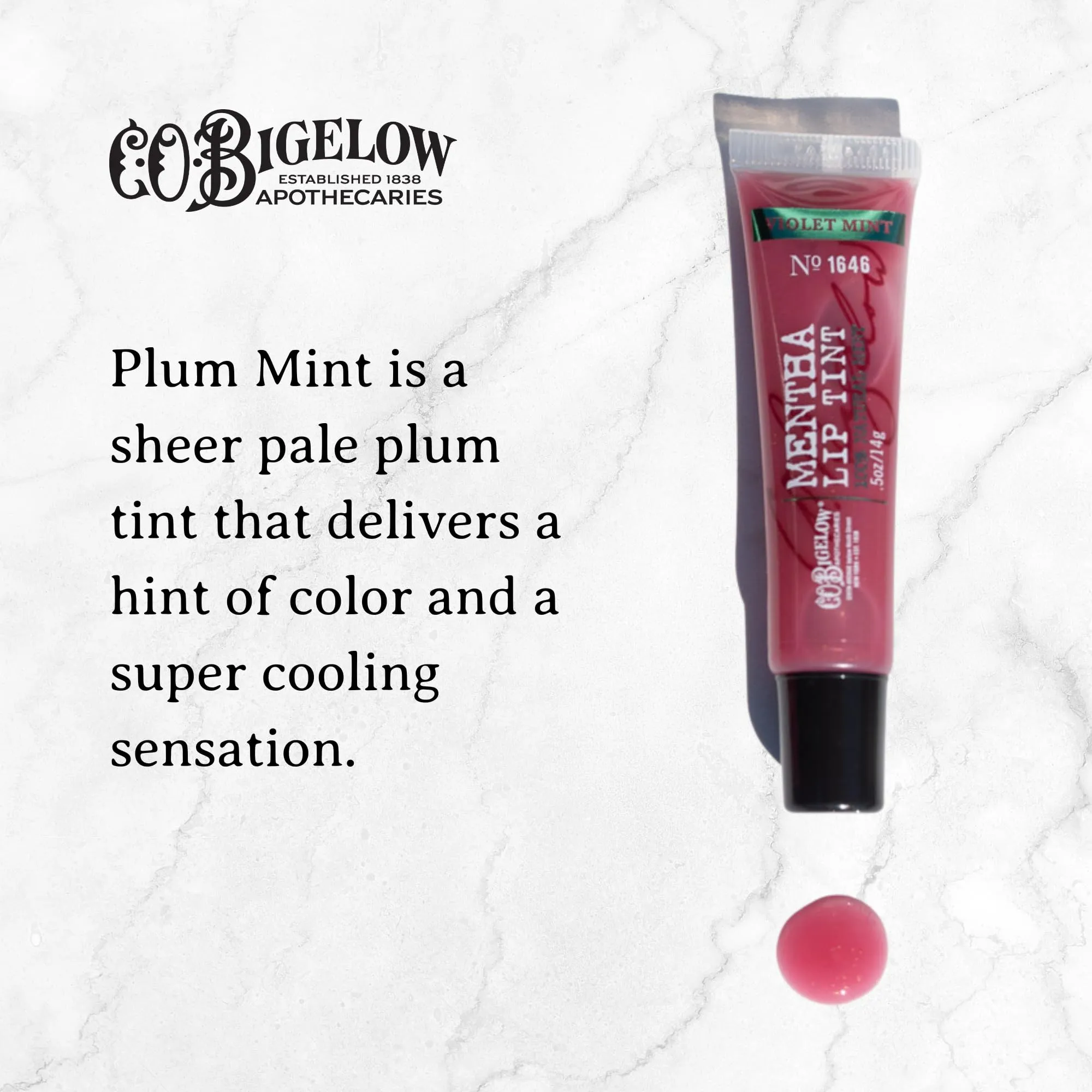 C.O. Bigelow Plum Mint Mentha Lip Tint Trio, Moisturizing Lip Balms for Dry Lips, Light Purple Tinted Lip Gloss, Bulk Lip Balm 3 Pack, 0.5 oz Each