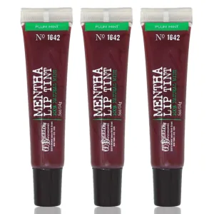 C.O. Bigelow Plum Mint Mentha Lip Tint Trio, Moisturizing Lip Balms for Dry Lips, Light Purple Tinted Lip Gloss, Bulk Lip Balm 3 Pack, 0.5 oz Each