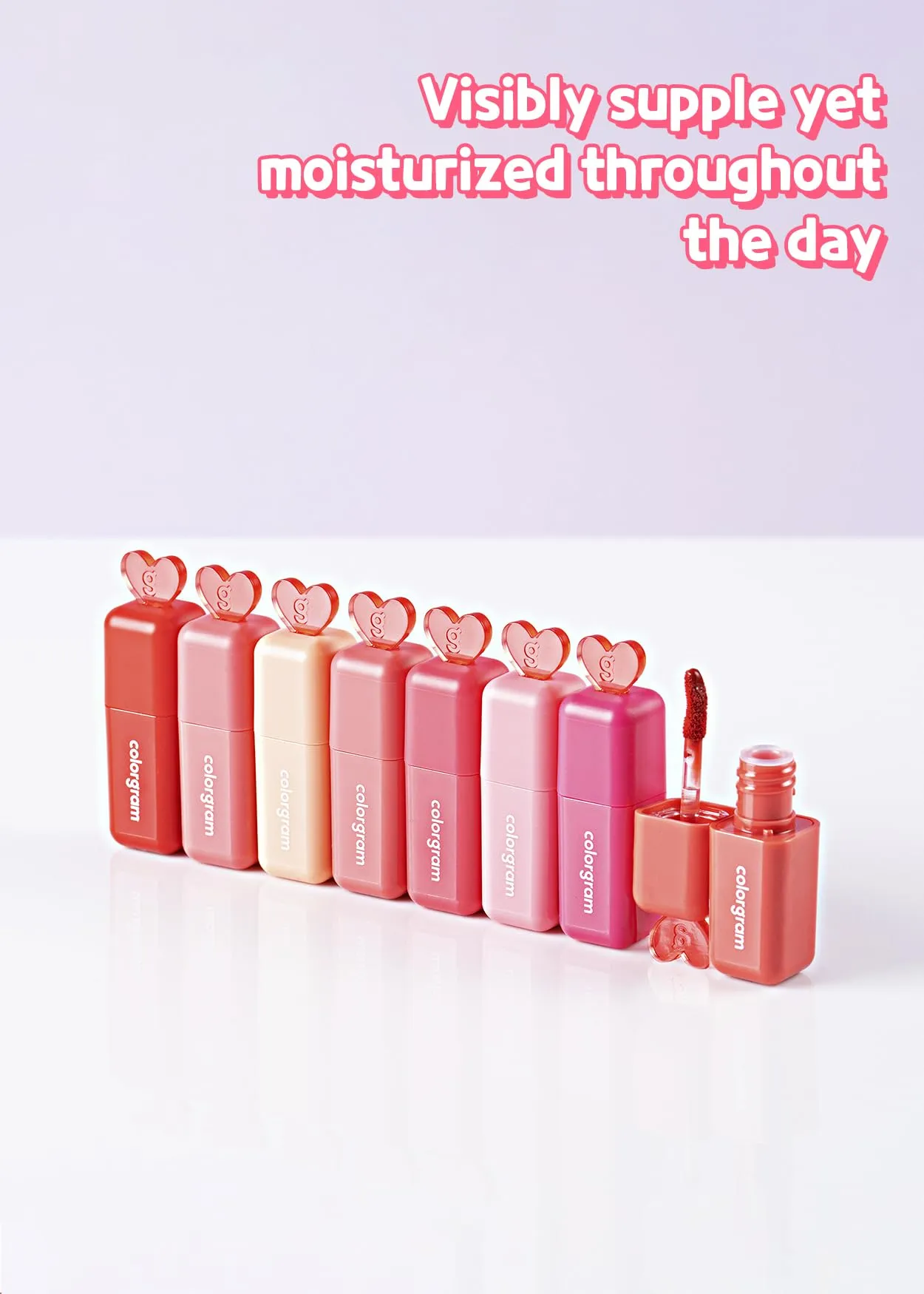 COLORGRAM Juicy Blur Tint 05 Happy Cherry Smile | Daily Semi-Matte, Semi-Glossy, Long-Lasting Lip Stain, Moisturizing, Buildable & Blendable, highly Pigmented (0.12 Fl. Oz.)