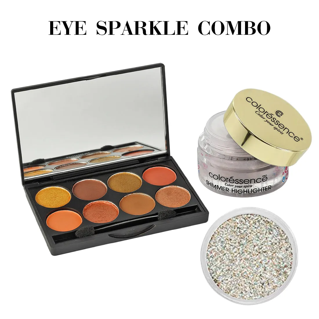 Combo of Glided Gala Eyeshadow Palette   Shimmer Highlighter