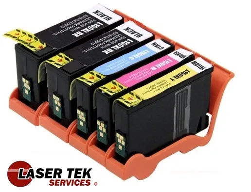 Compatible Lexmark 150XL 5-Set High Yield Ink Cartridges: 2BK, 1C, 1M, 1Y