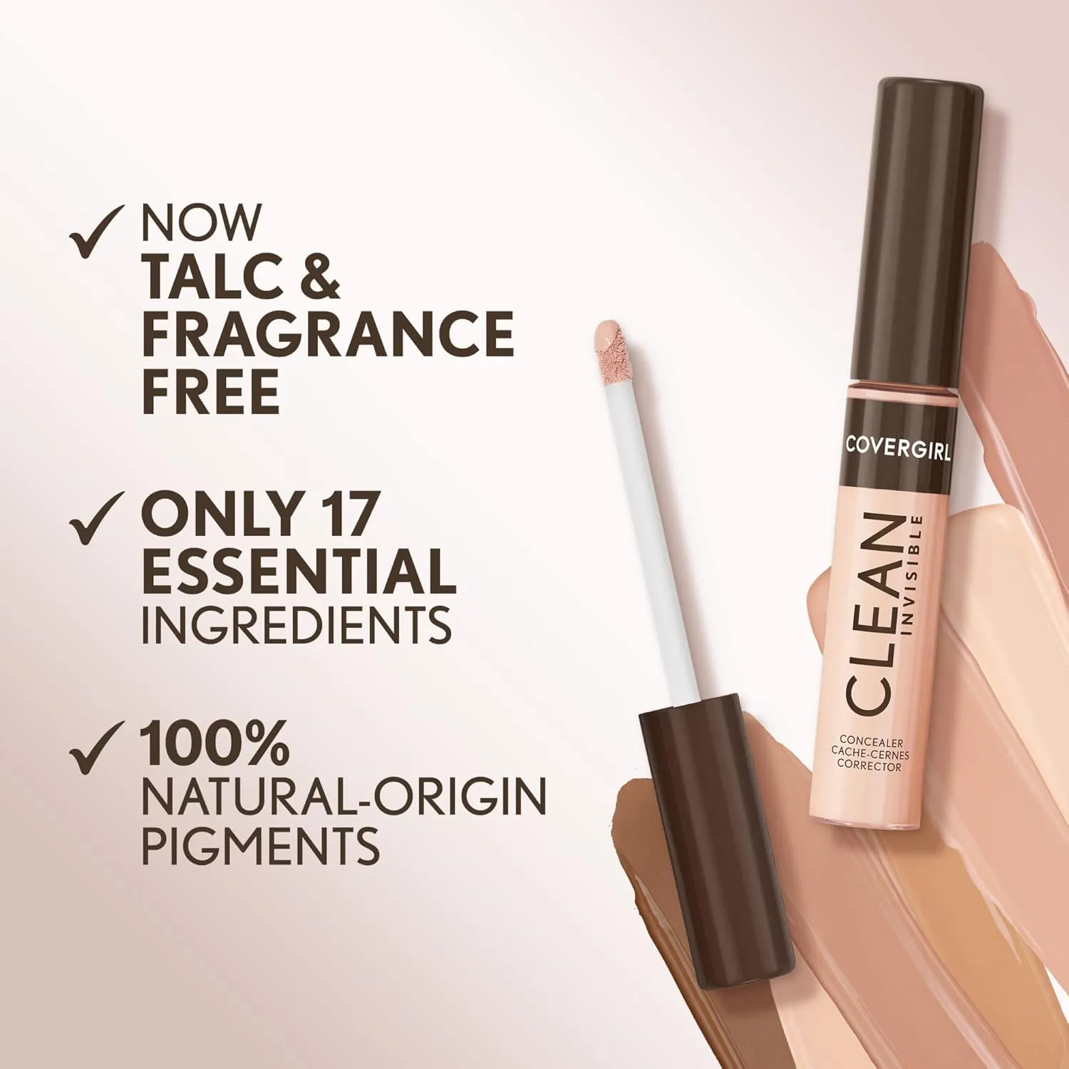Covergirl Clean Invisible Concealer, Lightweight, Hydrating, Vegan Formula, Classic Ivory 110, 0.23oz