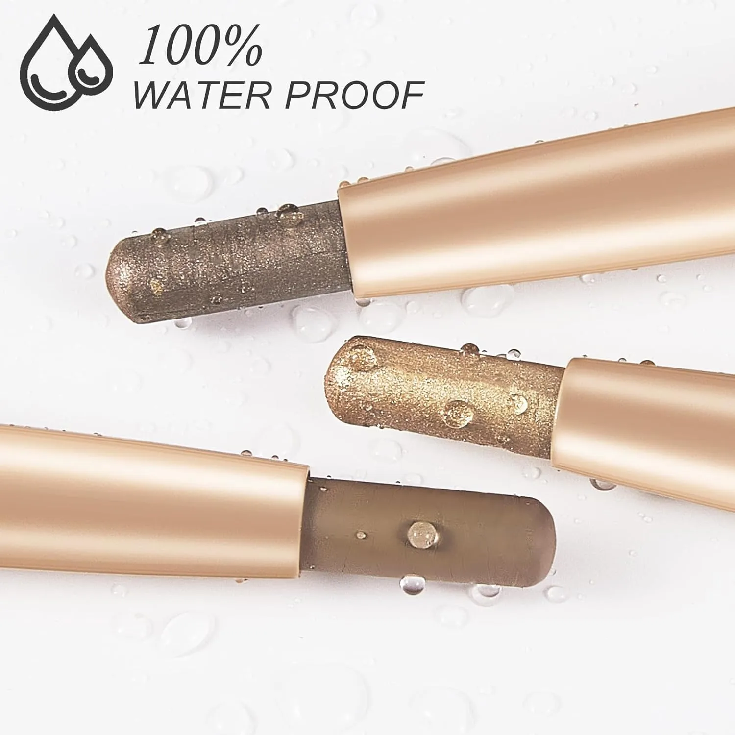 Cream to Powder Waterproof Eyeshadow Stick, Longwear, Easy-to-Apply, Smudge-Proof Shimmer Eyeshadow Pencil (001 Champagne Shimmer)