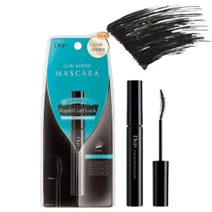 D-UP Curl Keeper Mascara Black with Curved Brush, Long-Lasting, Waterproof & Smudge Resistant Eye Makeup, Japanese Washable Eyelash Mascara Extension