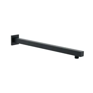 DAX Brass Square Shower Arm - 18" - Matte Black Finish (DAX-1011-450-BL)