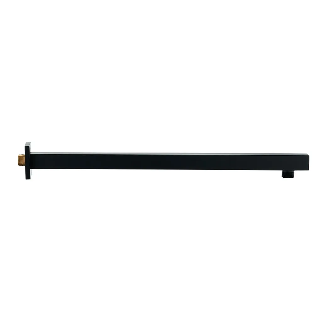 DAX Brass Square Shower Arm - 18" - Matte Black Finish (DAX-1011-450-BL)