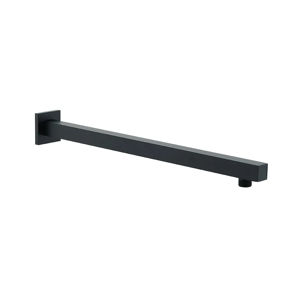 DAX Brass Square Shower Arm - 18" - Matte Black Finish (DAX-1011-450-BL)