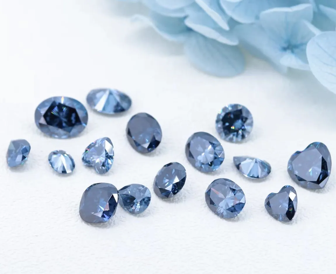 Deep Blue Radiant Cut Moissanite Stones